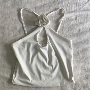 Elegant White Halter Top